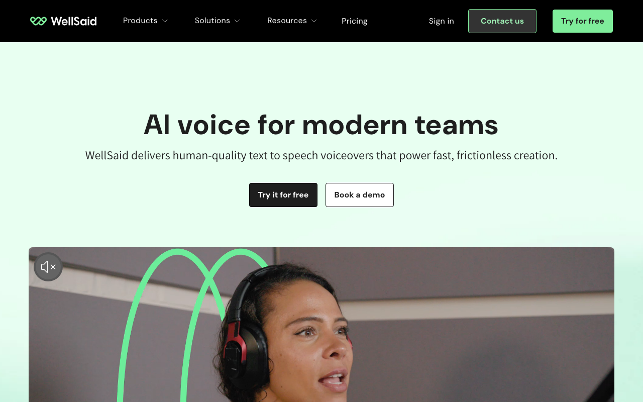 Wellsaid product screenshot