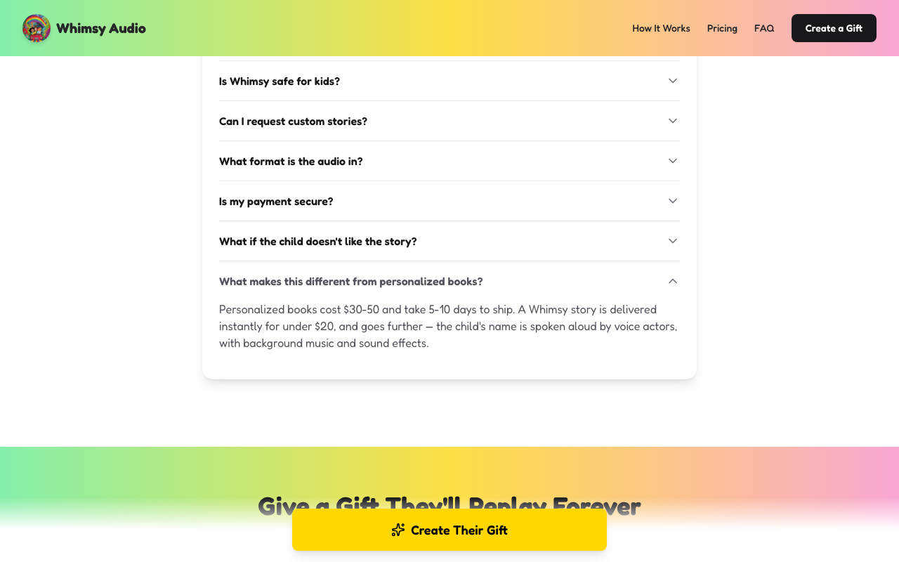Whimsyapp.com product screenshot