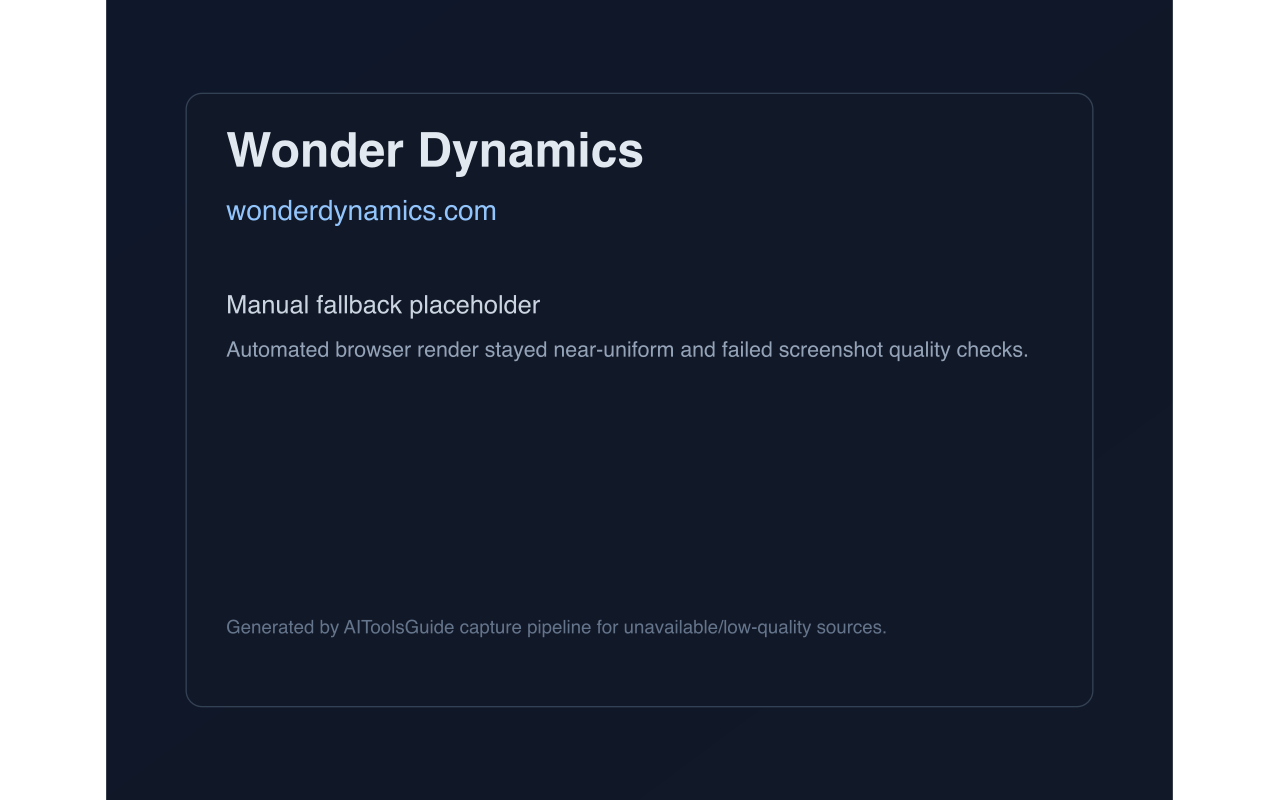 Wonderdynamics.com product screenshot
