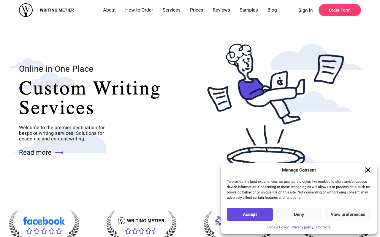 Writing Metier product screenshot