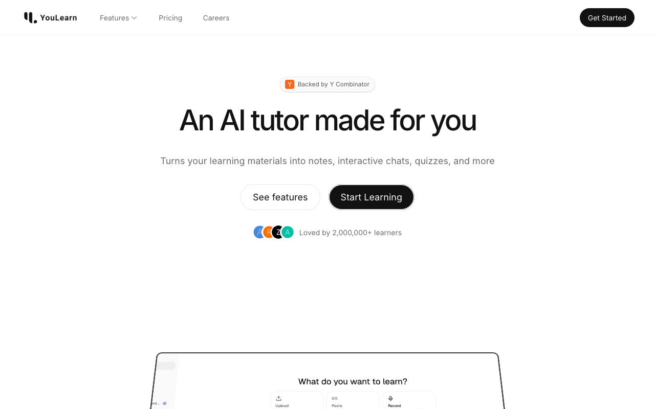 YouLearn product screenshot