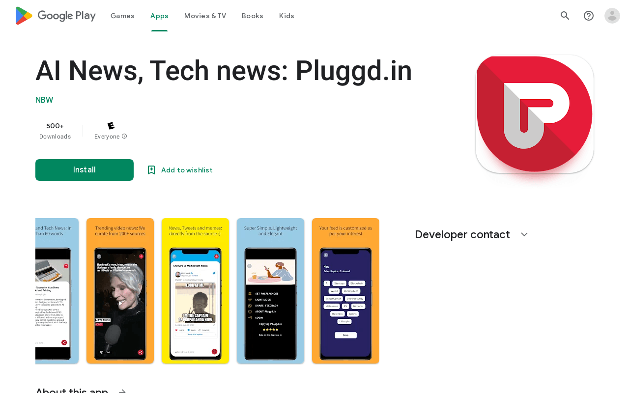 AI News, Tech news: Pluggd.in – Apps on Google Play product screenshot