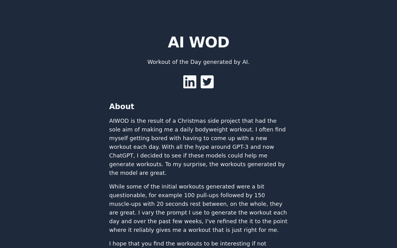 AI WOD product screenshot