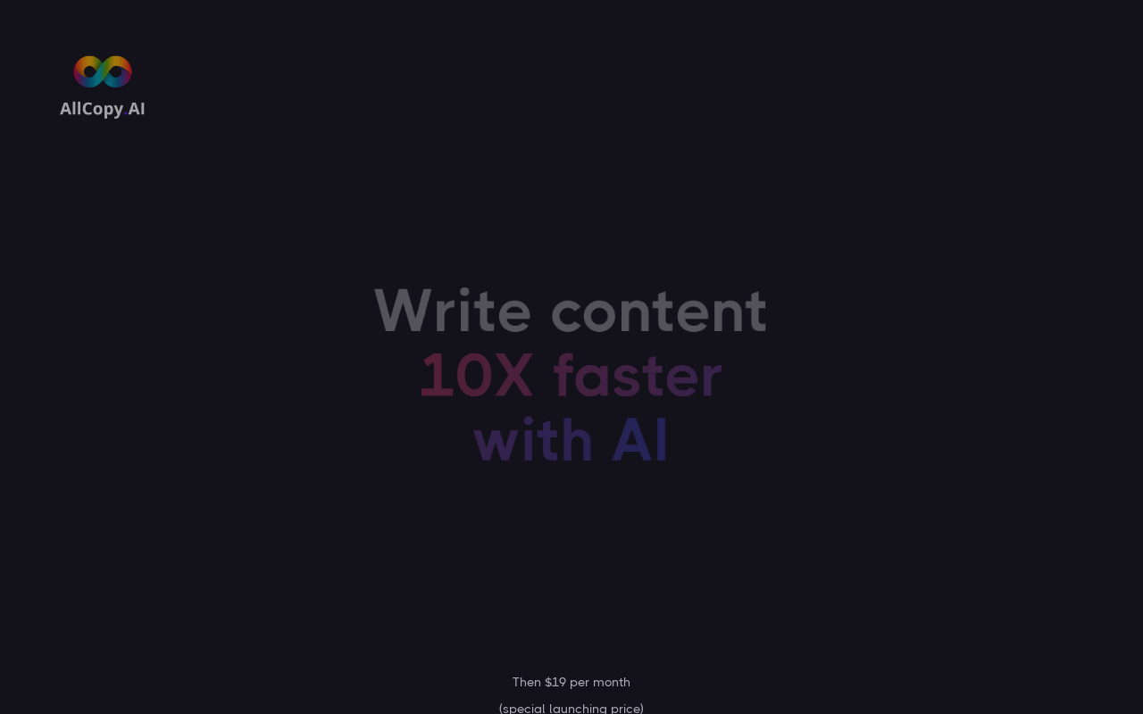 AllCopy AI product screenshot