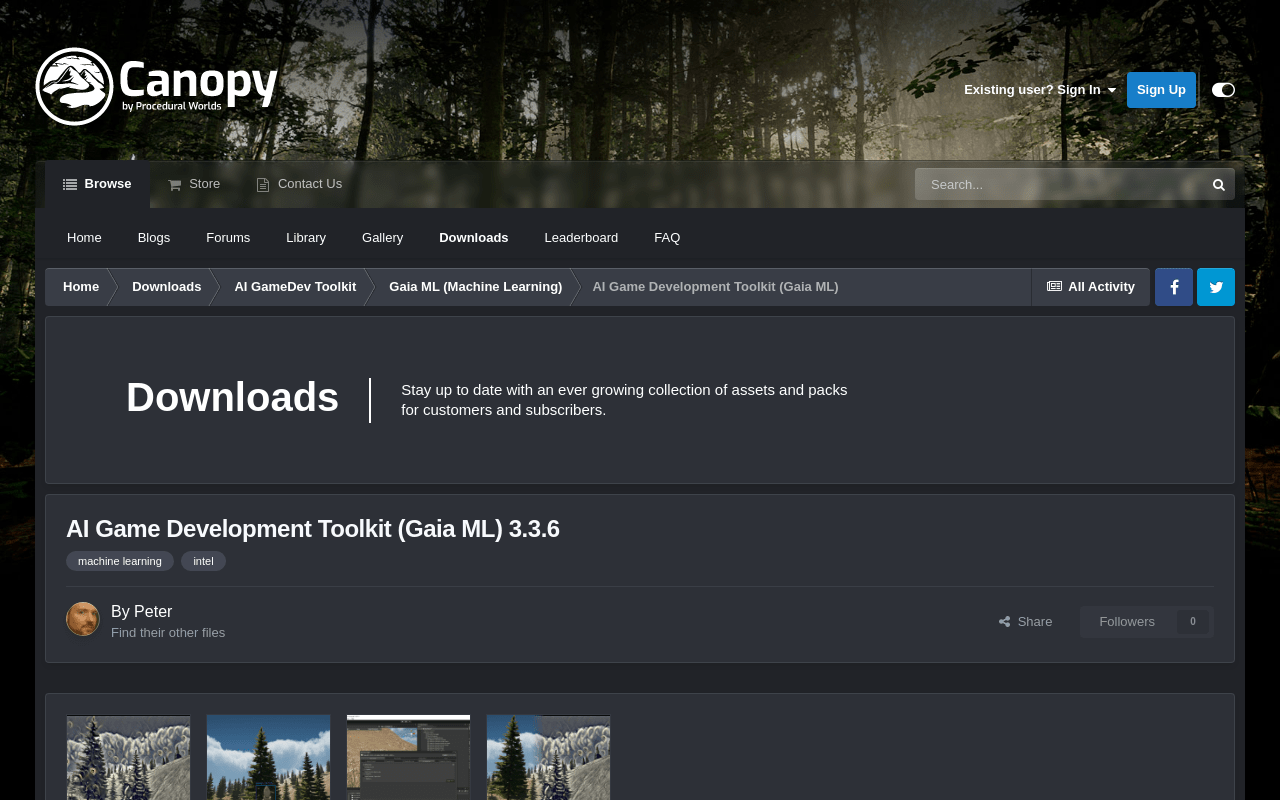 Canopy.procedural-worlds.com product screenshot