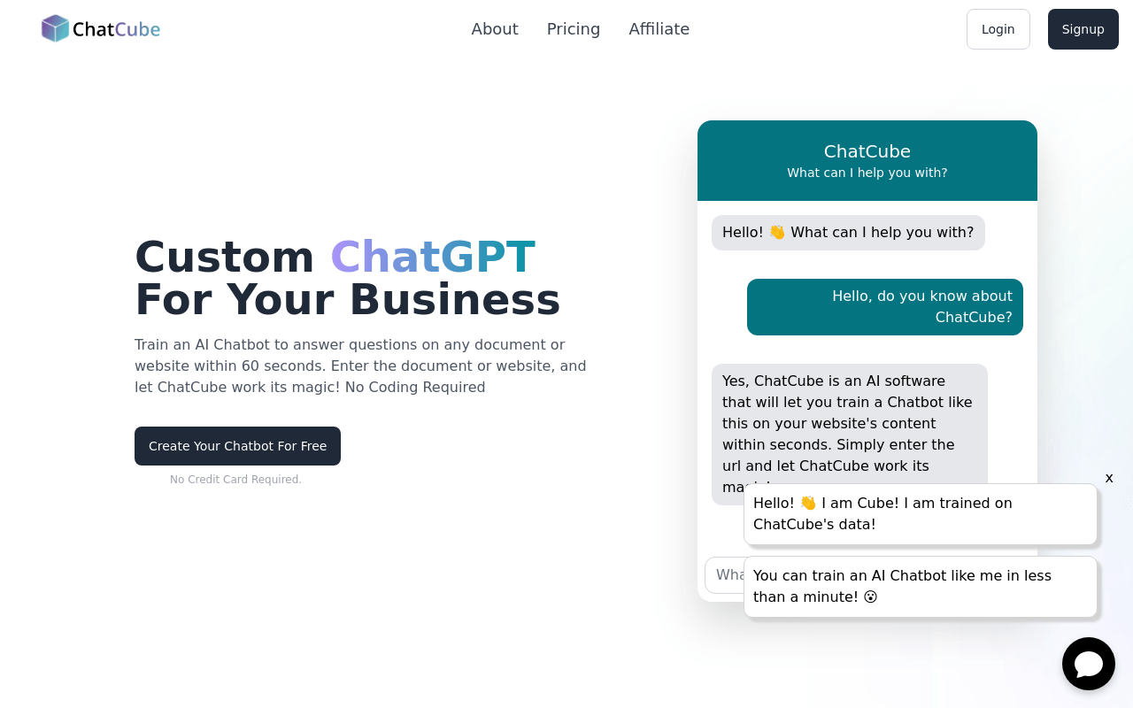 ChatCube product screenshot