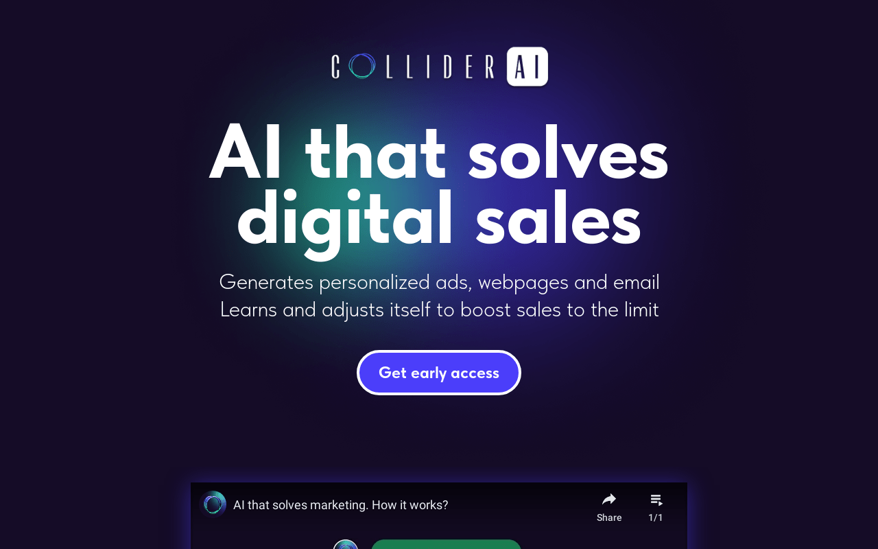 Collider AI product screenshot