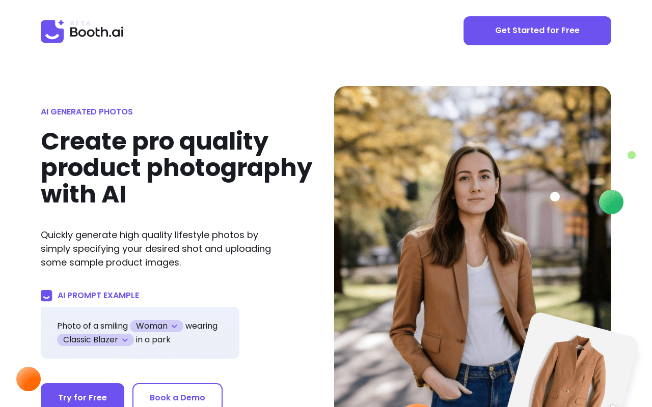 Create pro quality product photography with AI | Booth.AI product screenshot