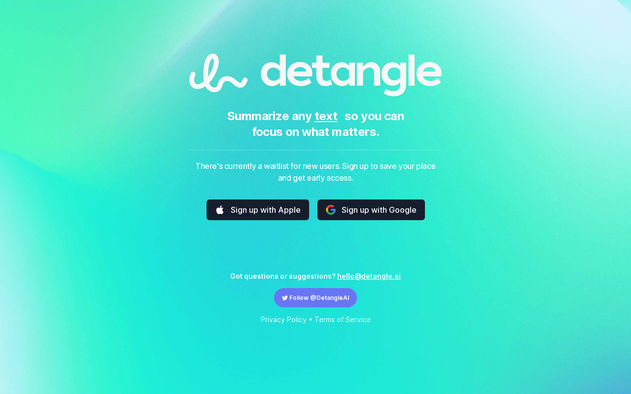 Detangle product screenshot