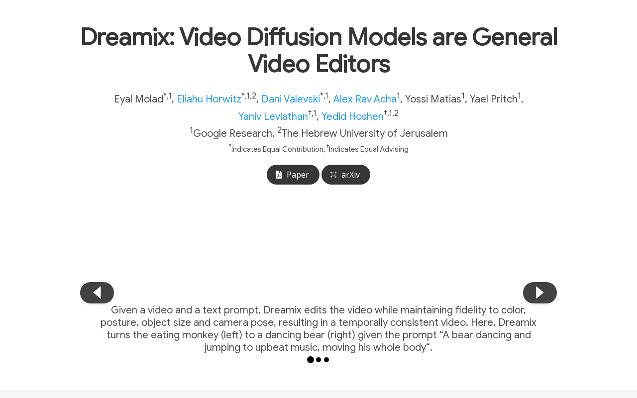 Dreamix-video-editing.github.io product screenshot