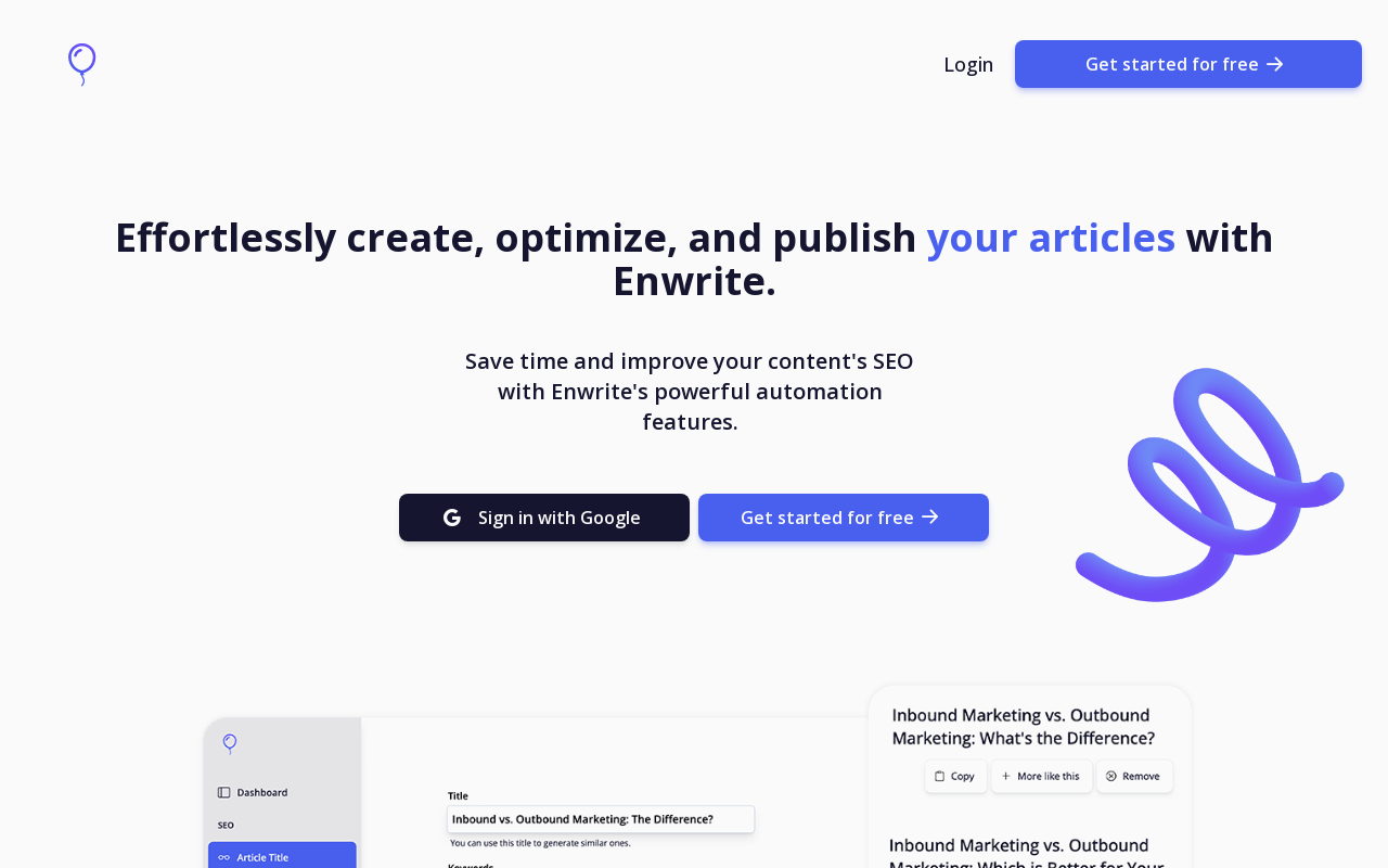 Enwrite product screenshot
