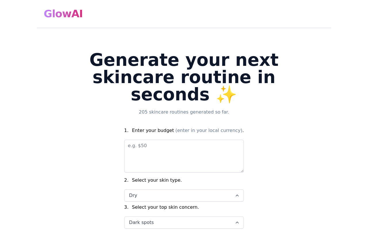 Glow-ai.vercel.app product screenshot
