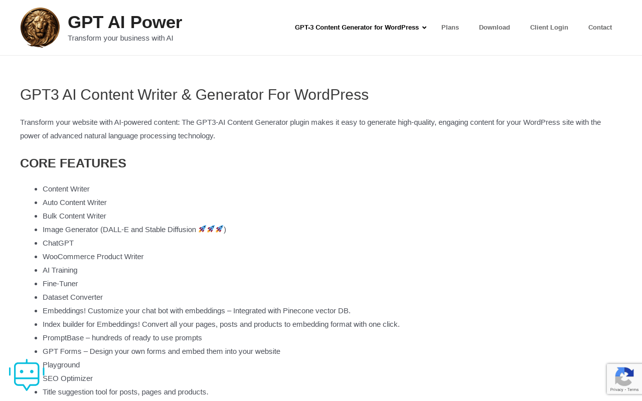 GPT3 AI Content Writer & Generator for WordPress – GPT AI Power product screenshot