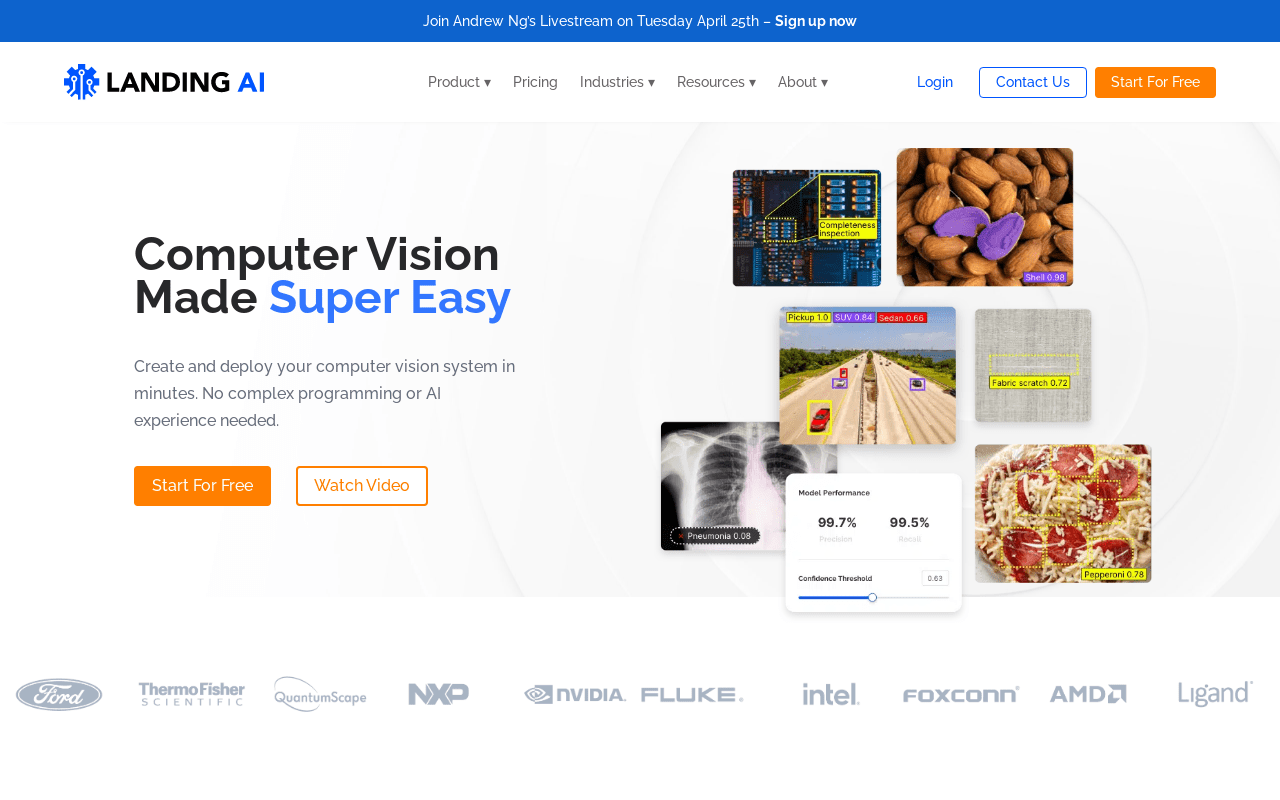 Landing AI product screenshot