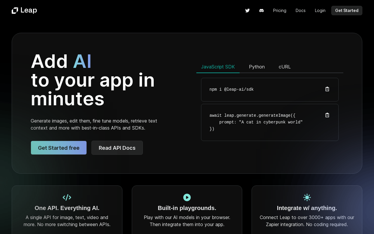Leap product screenshot