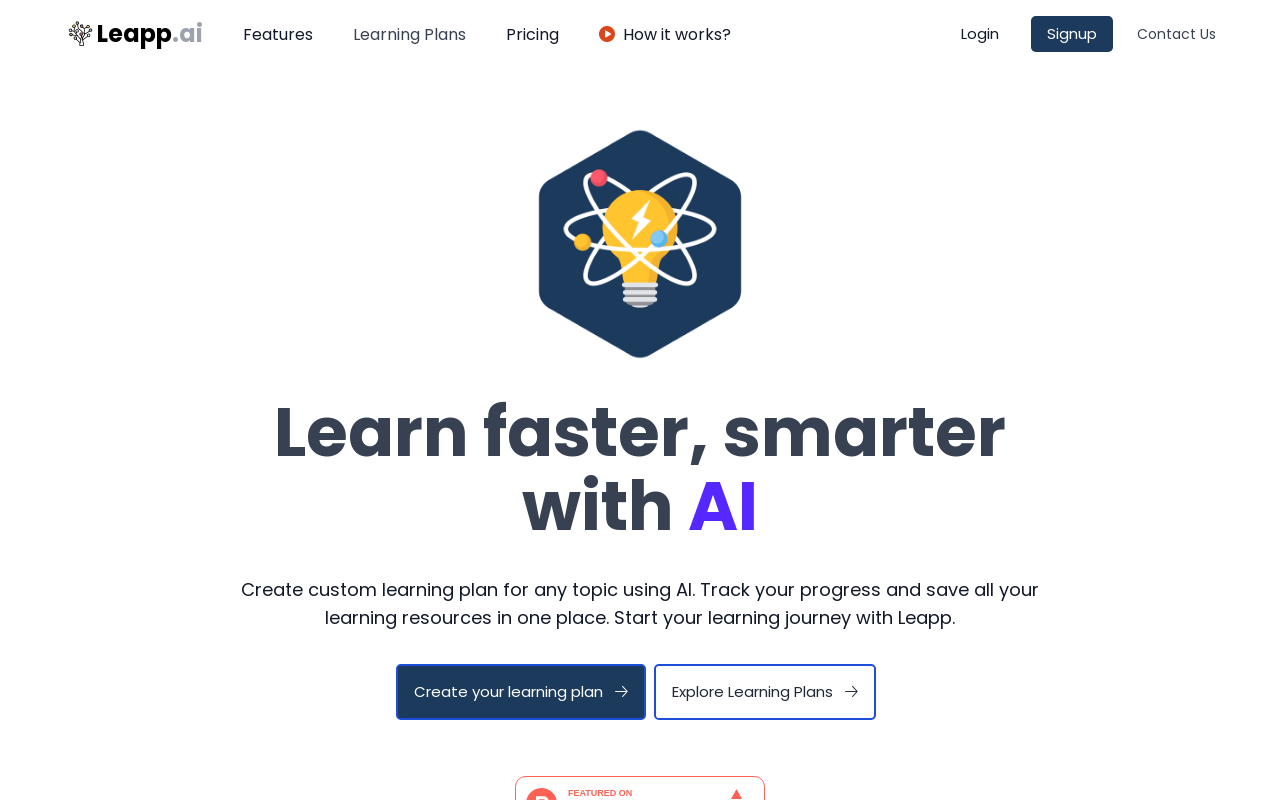 Leapp.ai – AI-Powered Custom Learning Plans product screenshot