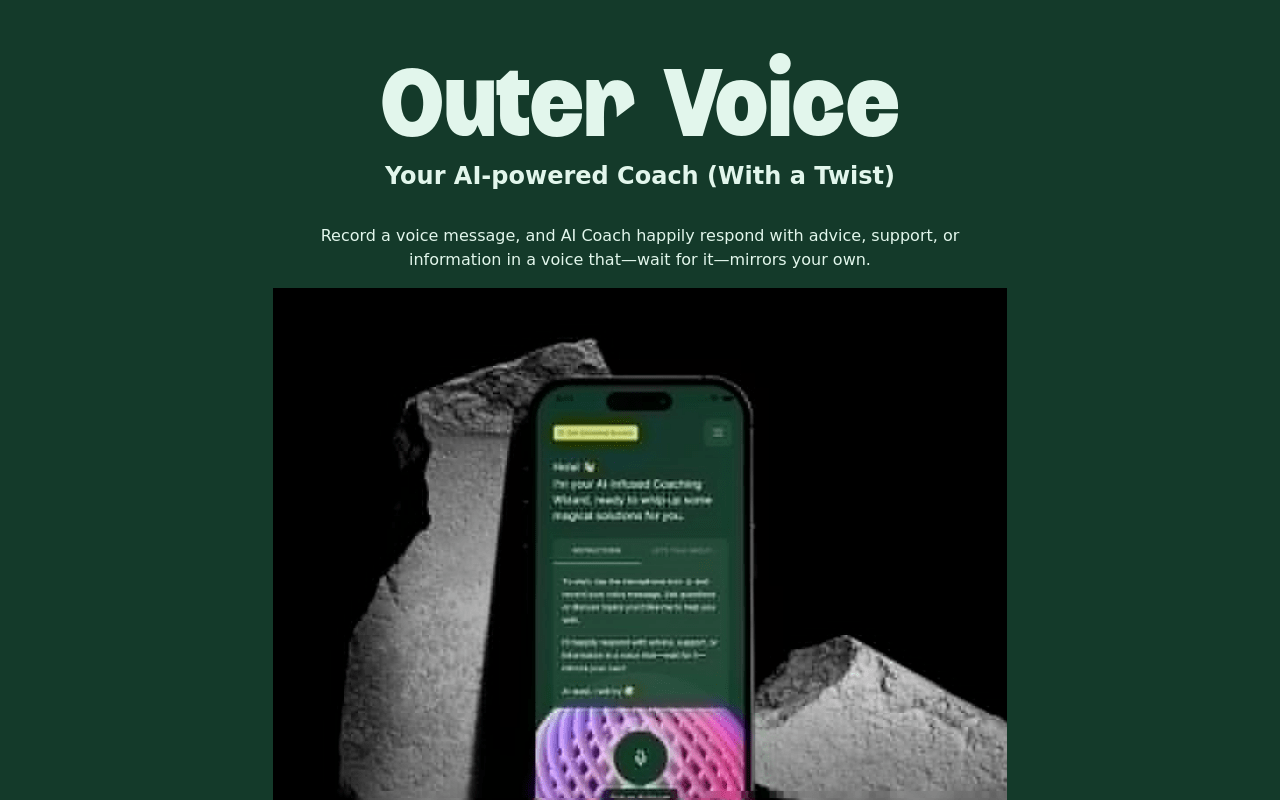 Outer Voice AI product screenshot