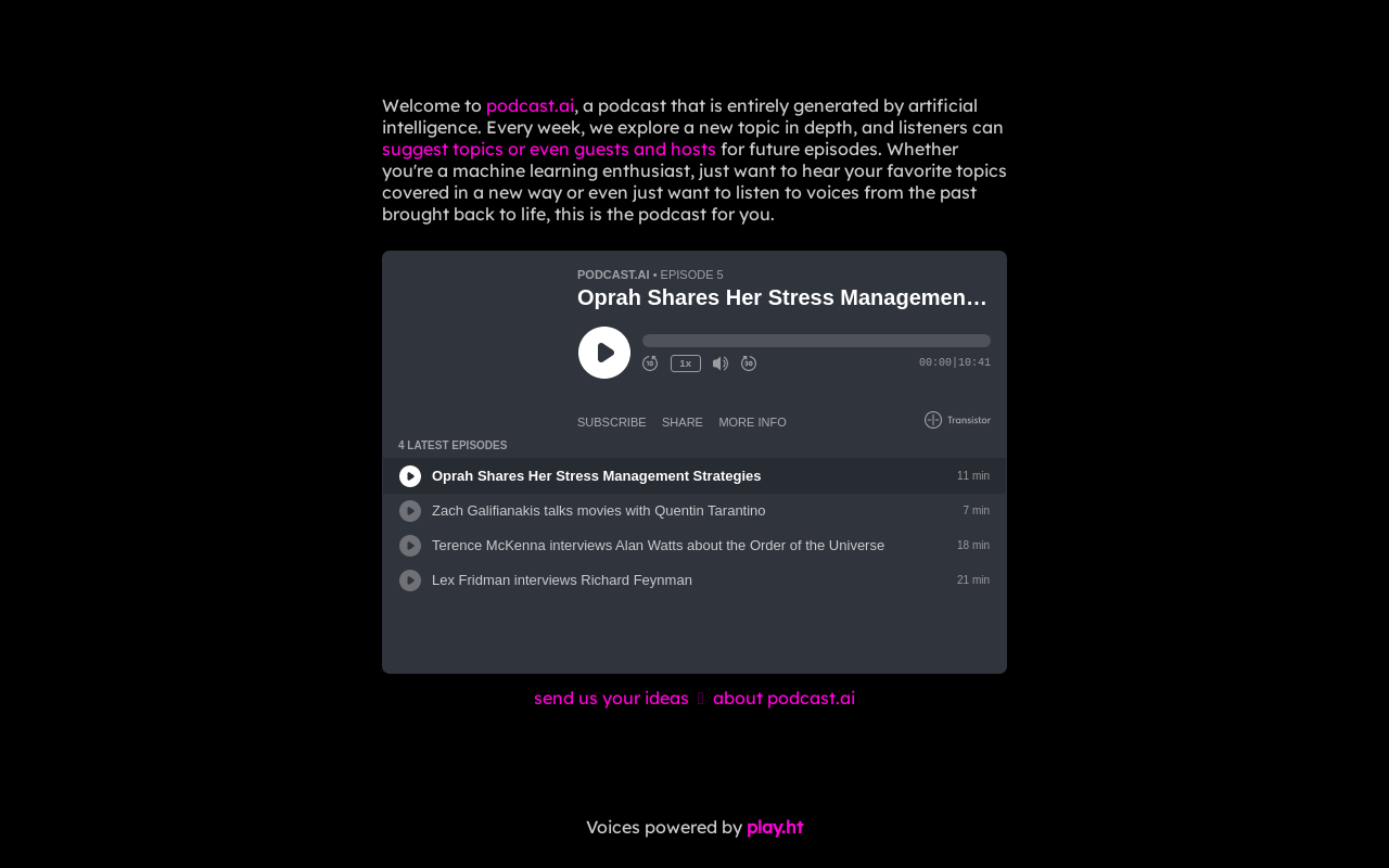 Podcast.ai product screenshot