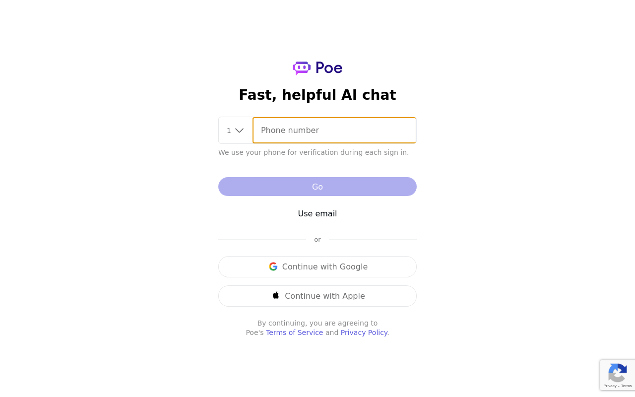 Poe Chatbot product screenshot