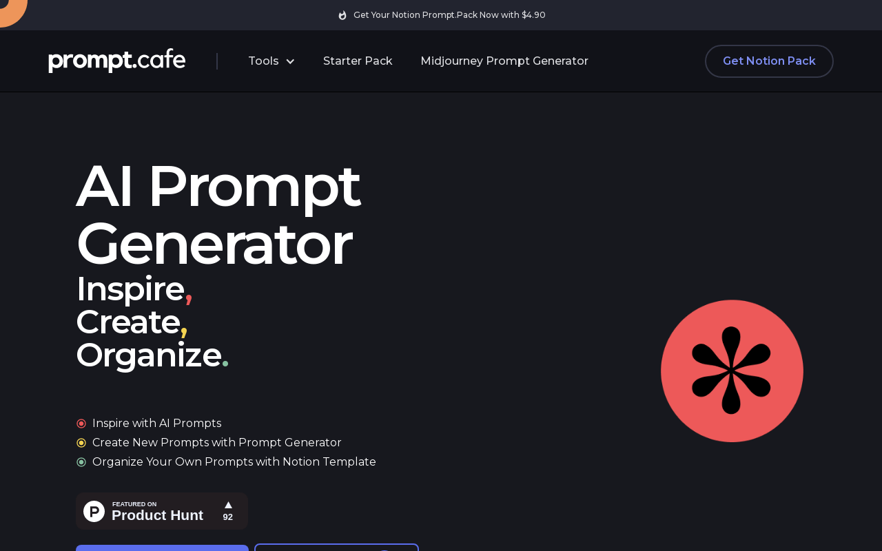 Prompt.Cafe product screenshot