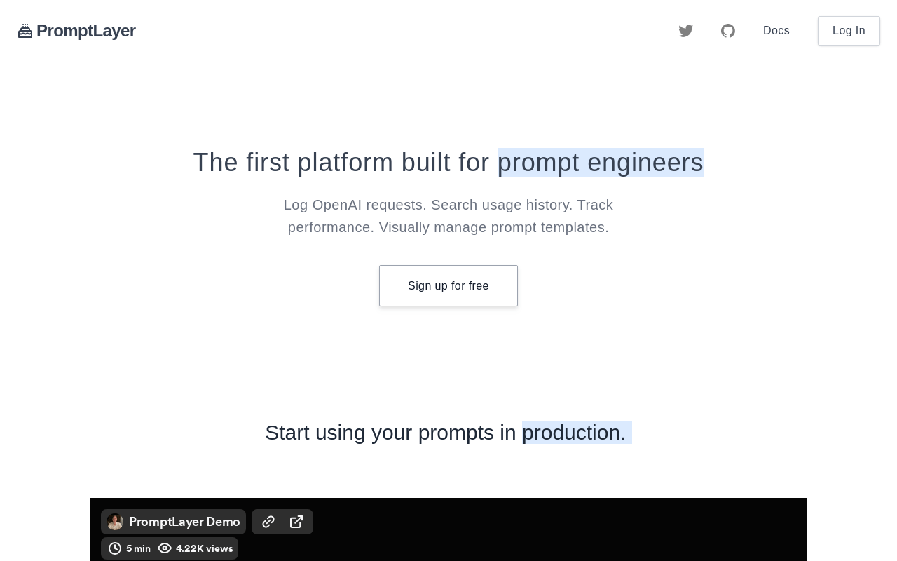 PromptLayer product screenshot