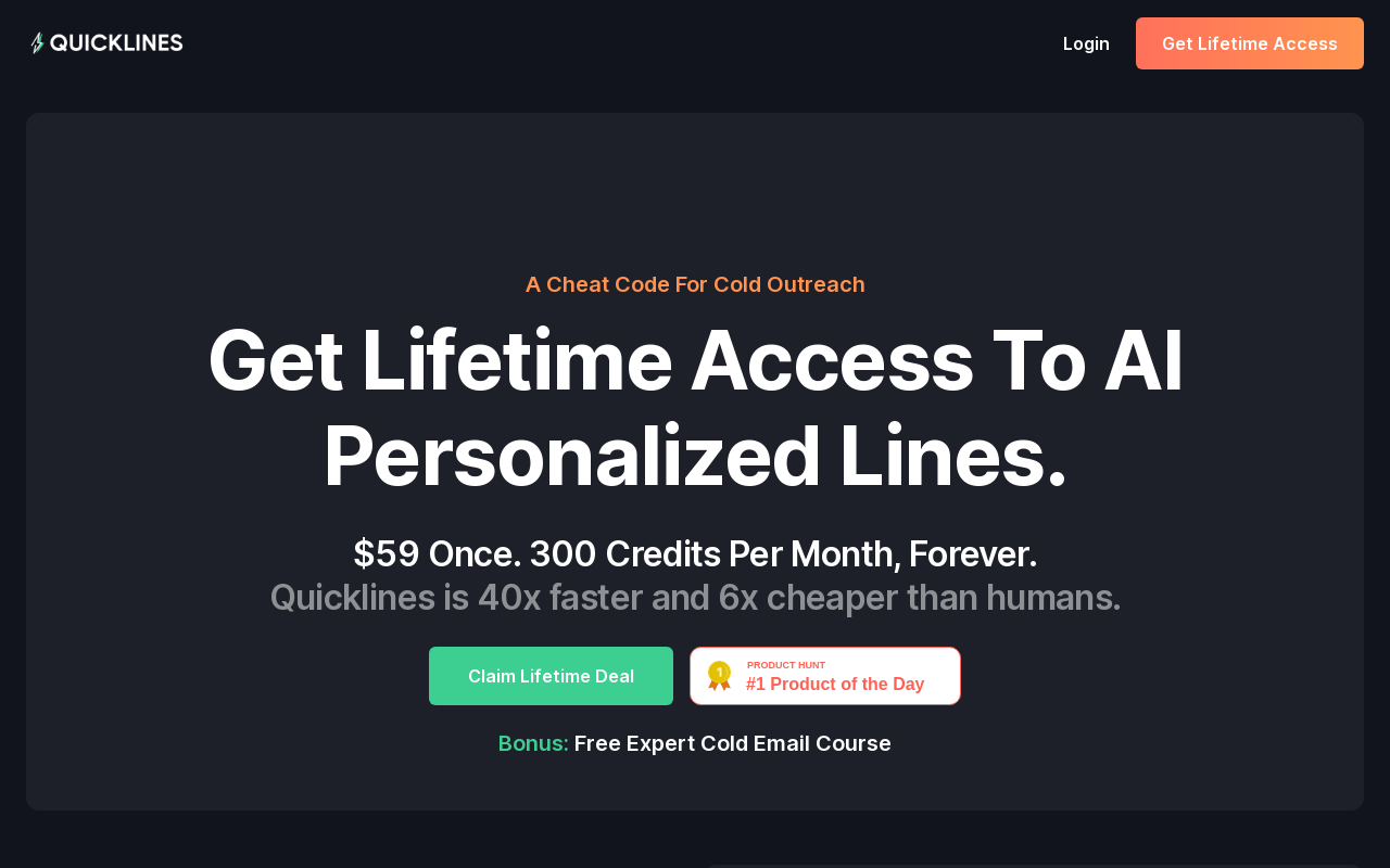 Quicklines.ai product screenshot
