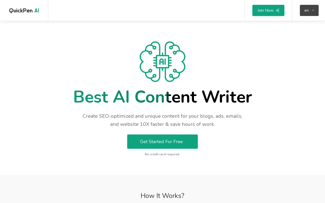 QuickPen AI product screenshot