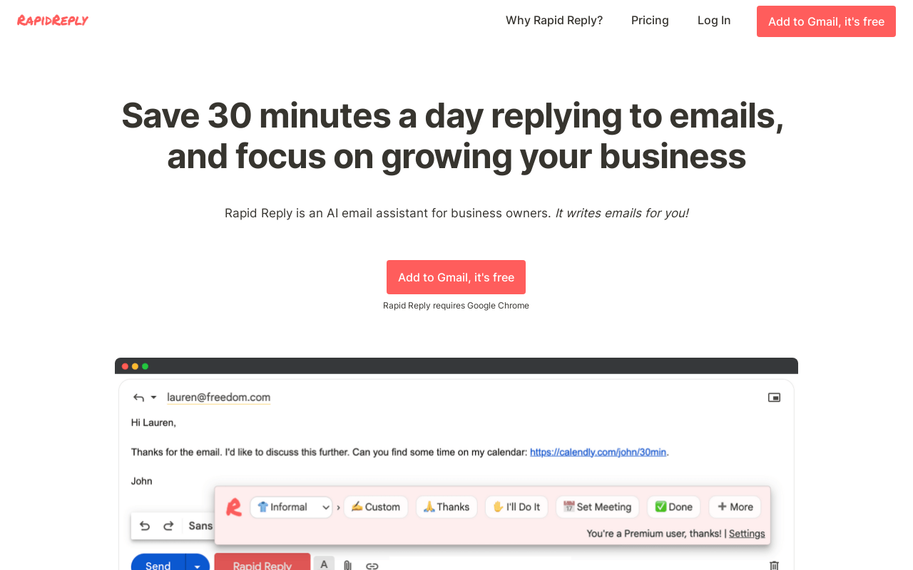 Rapid Reply product screenshot