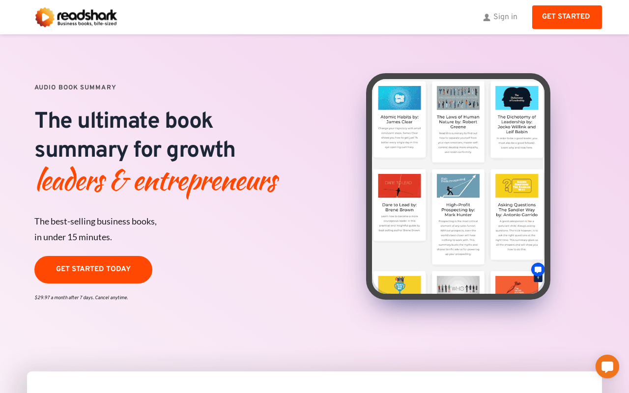 Readshark product screenshot
