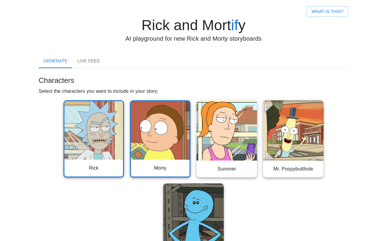 Rickandmortify.com product screenshot