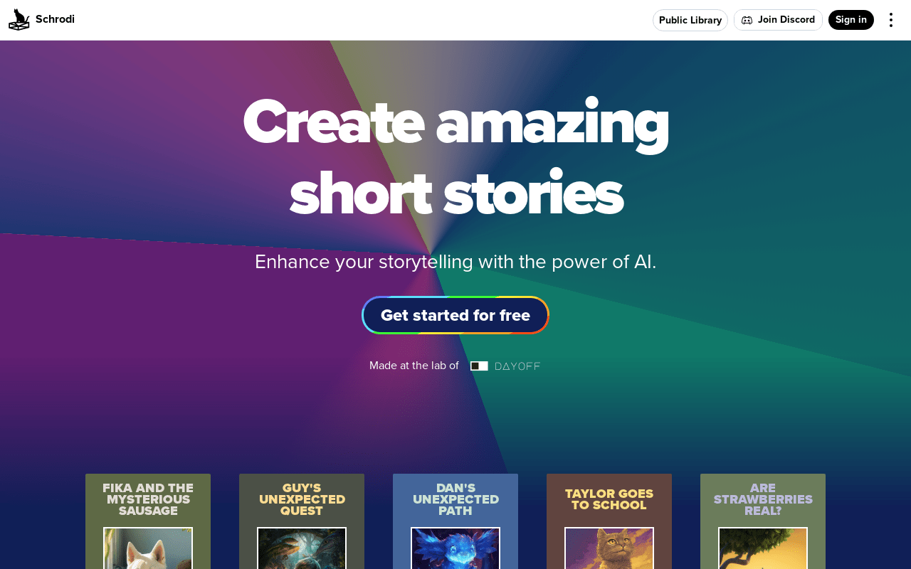 Schrodi | Create personalised ai powered children stories product screenshot