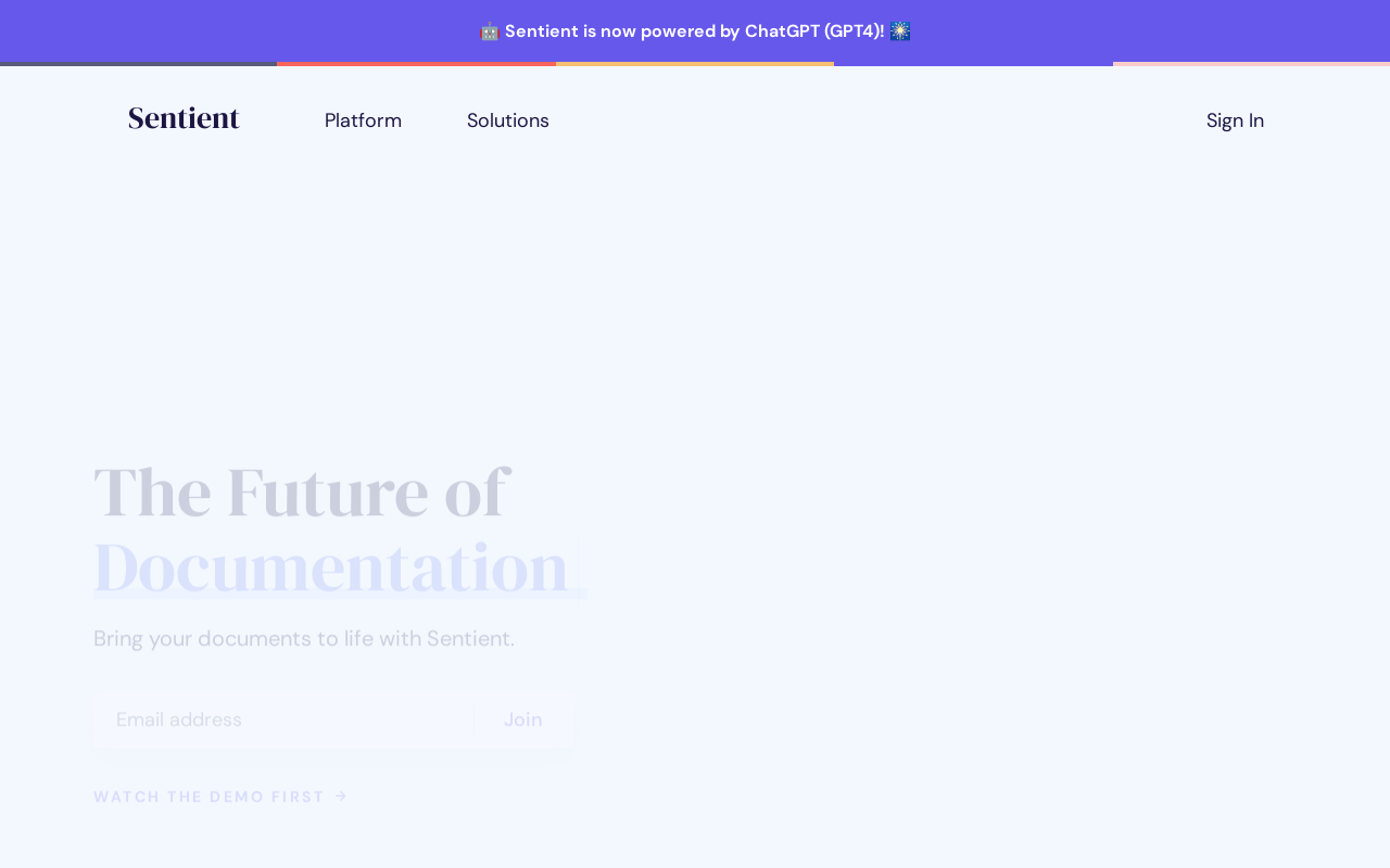 Sentient product screenshot