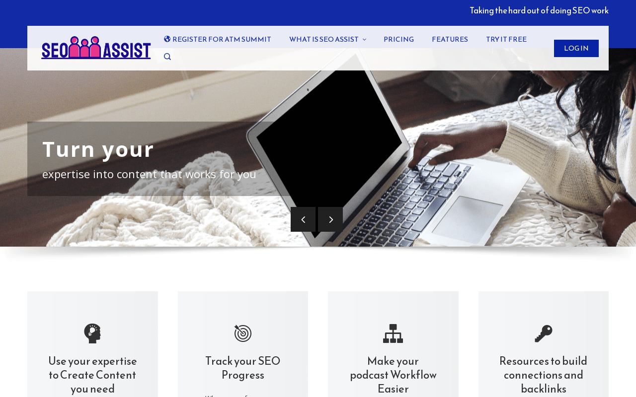 SEO ASSIST product screenshot