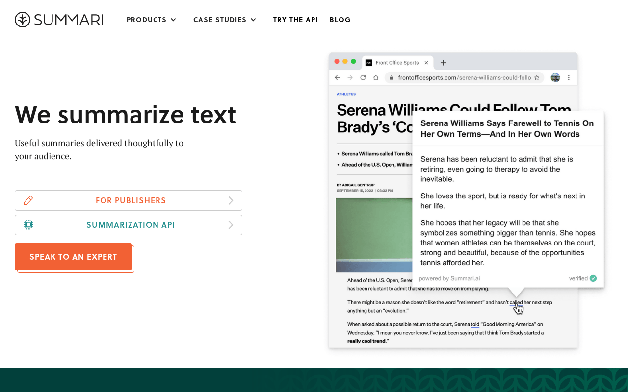 Summari product screenshot