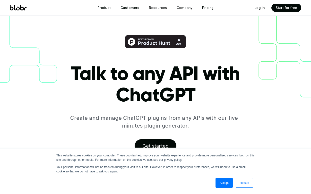 The API gateway for ChatGPT plugins – Blobr product screenshot