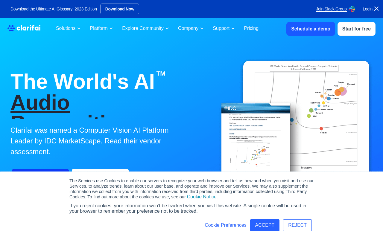 The World’s AI – Clarifai Computer Vision AI & Machine Learning Platform product screenshot