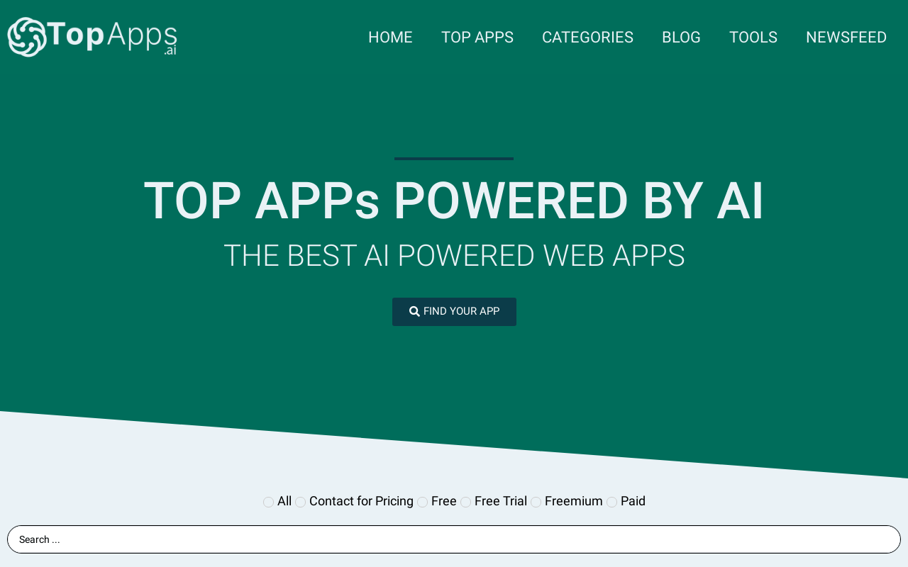 Top APPs Powered By Ai product screenshot