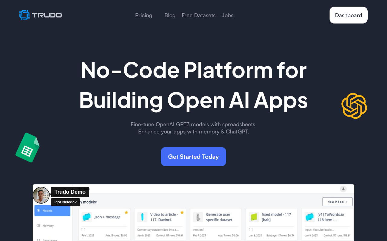Trudo AI product screenshot
