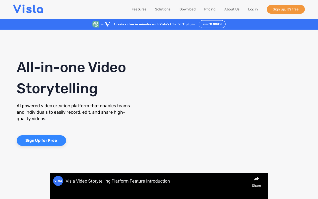 Visla: All-in-one Video Storytelling. product screenshot