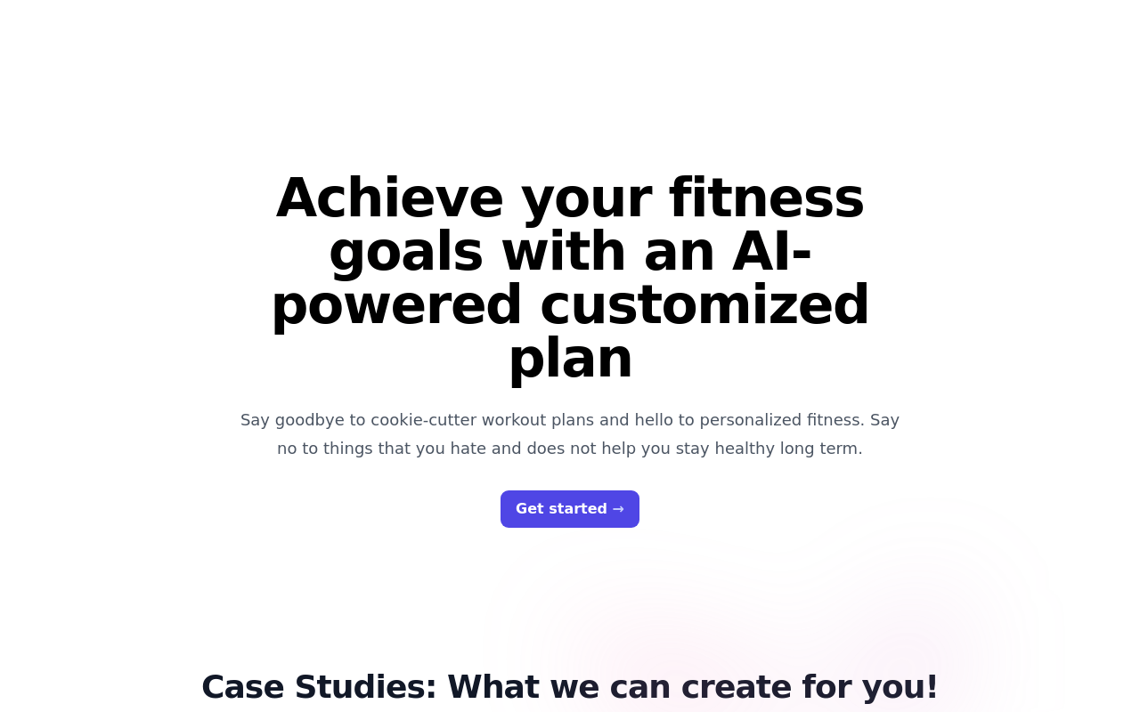 Workoutsai.com product screenshot